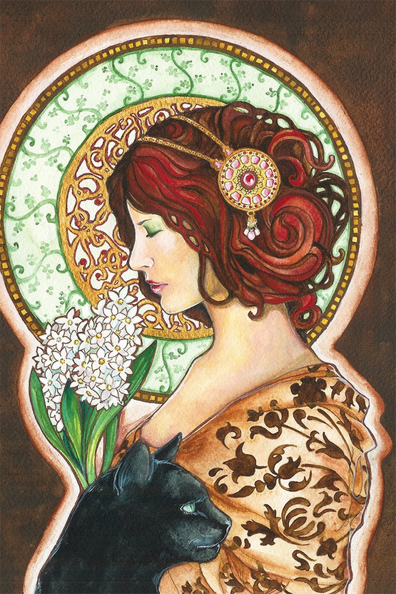 EurekaDesigns Poster Modern Art Nouveau 4 18x12 inch Paper